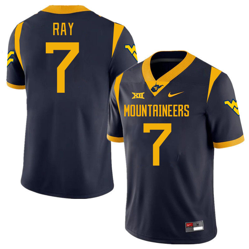 #7 Traylon Ray West Virginia Mountaineers College 2024 New Uniforms Football Jerseys Stitched Sale-Navy